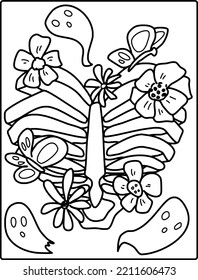 pastel goth Animal coloring page