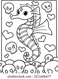 Pastel Goth Animal Coloring Page