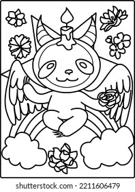 Pastel Goth Animal Coloring Page