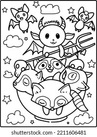 Pastel Goth Animal Coloring Page