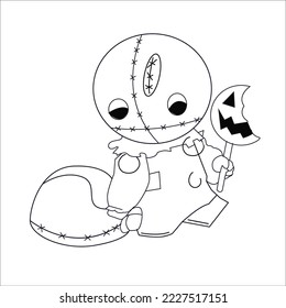 pastel goth cat doll halloween coloring pages