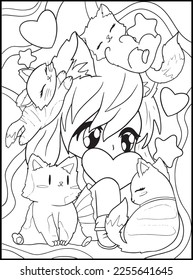 Pastel Goth Chibi Girls Coloring Pages