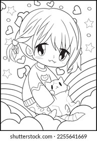 Pastel Goth Chibi Girls Coloring Pages