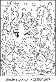 Pastel Goth Chibi Girls Coloring Pages