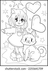 Pastel Goth Chibi Girls Coloring Pages