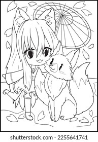 Pastel Goth Chibi Girls Coloring Pages