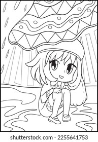 Pastel Goth Chibi Girls Coloring Pages