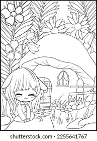 Pastel Goth Chibi Girls Coloring Pages