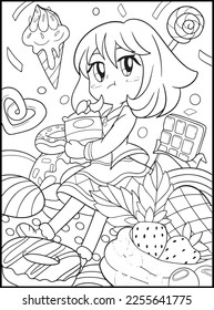 Pastel Goth Chibi Girls Coloring Pages