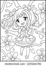 Pastel Goth Chibi Girls Coloring Pages