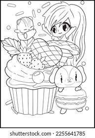 Pastel Goth Chibi Girls Coloring Pages