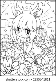 Pastel Goth Chibi Girls Coloring Pages