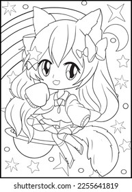 Pastel Goth Chibi Girls Coloring Pages