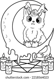 Pastel Goth Coloring Page for adult