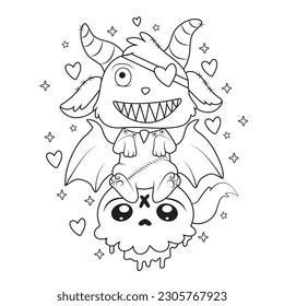 Pastel goth Coloring Page for adult