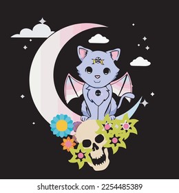 Pastel Goth Vector illustration for adult