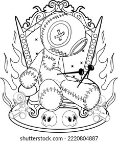 Pastel Goth Voodoo Coloring Page