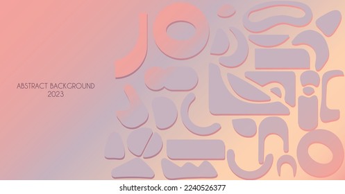 Pastel gradient abstract background with curved geometric shapes and shadows. Great for presentations, brochures, calendar design, luxury, feminine design and more