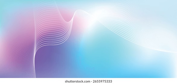 Fondo Abstractas degradado pastel con líneas fluidas