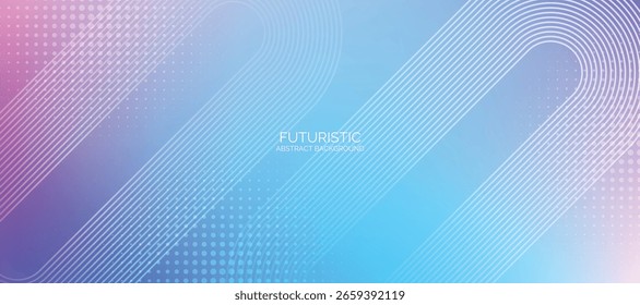 Pastel gradient abstract background. Modern shiny blue diagonal rounded lines pattern. Futuristic technology concept. Suit for cover, poster, banner, brochure, header, website