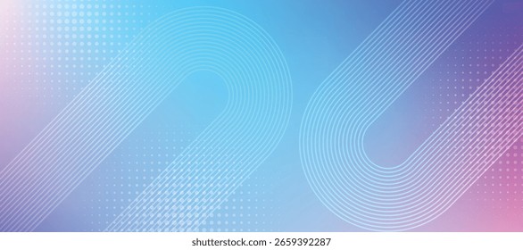 Pastel gradient abstract background. Modern shiny blue diagonal rounded lines pattern. Futuristic technology concept. Suit for cover, poster, banner, brochure, header, website