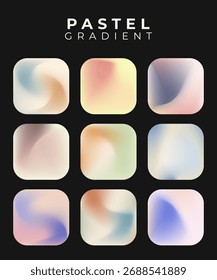 Pastel Gradient Background Bundle - Conjunto de Vetores de Textura Suave de Cor Suave para Design Web de Interface do Usuário