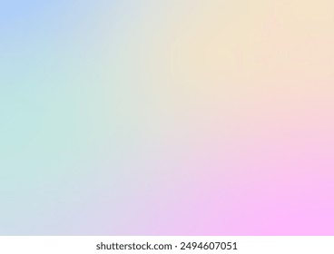 Pastel Gradient Background Colored purple, pink, orange, yellow, blue, green, Abstract blurred vector illustration.