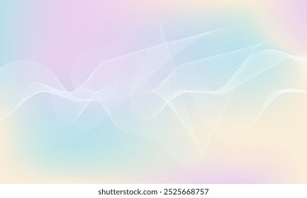 Fondo de gradiente pastel con patrón de onda geométrica lisa, multicolor semi surrealista