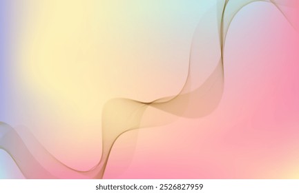 Pastel gradient background with smooth geometric wave pattern, semi surreal multicolor