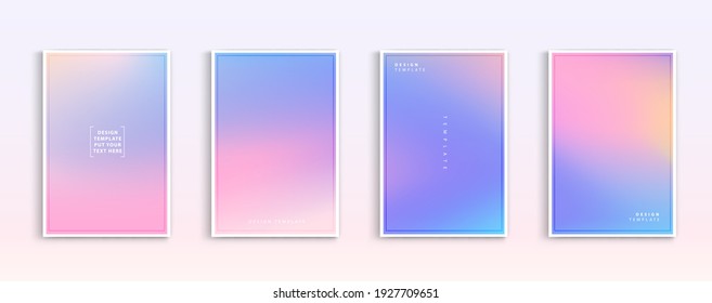 Pastel gradient backgrounds vector set  Soft tender pink  blue  purple   orange colours abstract background for app  web design  webpages  banners  greeting cards  Vector illustration design 