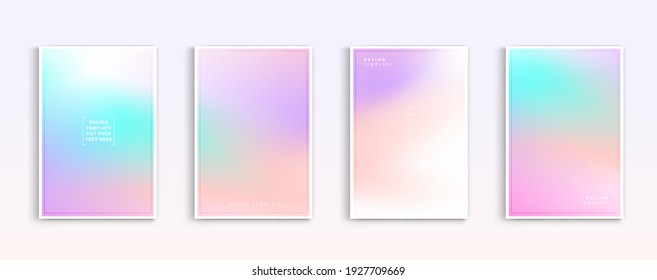 Pastel gradient backgrounds vector set  Soft tender white  pink  blue  purple   orange colours abstract background for app  web design  webpages  banners  greeting cards  Vector illustration design 