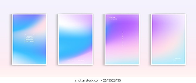 Pastel gradient backgrounds vector set  Soft tender white  orange  pink  purple   yellow colours abstract background for app  web design  webpages  banners  greeting cards  Vector design 