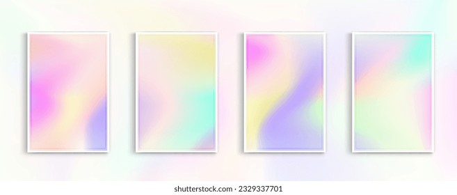 Pastel gradient backgrounds vector set. soft color. bright colorful colors. simple modern screen design. sunset and sunrise sky colors. You can use for web design, webpages, banners, greeting cards.