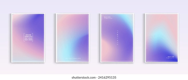 Pastel gradient backgrounds vector set. soft tender white, orange, pink, purple and blue colours abstract background for app, web design, webpages, banners, greeting cards. Vector design.