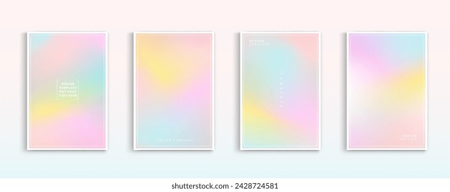 Pastel gradient backgrounds vector set. soft tender yellow, pink, white and blue colours abstract background for app, web design, webpages, banners, greeting cards. Vector design.