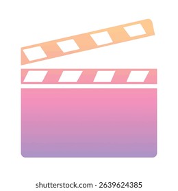 Pastel gradient clapperboard movie production filmmaking video