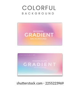 Conjunto de fondo coloreado del vector de concepto de degradado Pastel. Para aplicaciones web y móviles, diseño de plantillas de ilustraciones artísticas, infografía empresarial y medios sociales, moderno