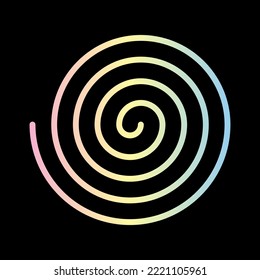 Pastel gradient decorative spiral. Vector illustration.