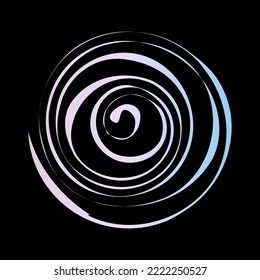 Pastel gradient decorative spiral. Vector illustration.