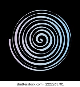 Pastel gradient decorative spiral. Vector illustration.