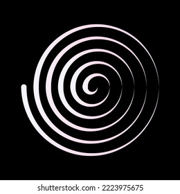 Zierspirale aus pastelfarbenem Gefälle. Vektorgrafik.