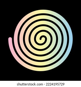Pastel gradient decorative spiral. Vector illustration.