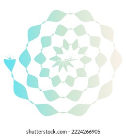 Pastel gradient decorative wavy spiral. Vector illustration.