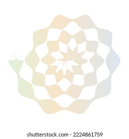 Pastel gradient decorative wavy spiral. Vector illustration.