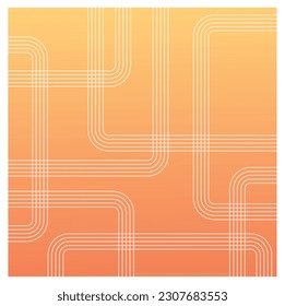 Pastel gradient frame. Orange and red background with geometric shapes rectangular lines.