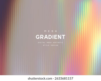 Fondo de malla degradada pastel con rayas de Vertical y transiciones suaves. Diseño de Vector Abstractas para Web, marca, carteles, arte digital y proyectos creativos modernos.