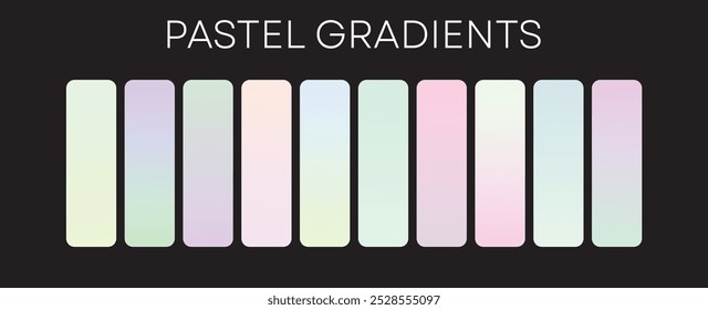 Conjunto de paladares de gradiente pastel de 10 diferentes