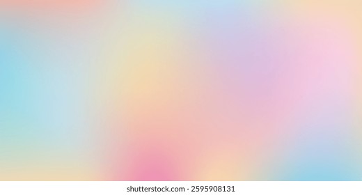 Pastel gradient sky pattern. Clear blue sky. Pastel rainbow. Light blue  pink and yellow color vector banner abstract