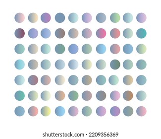 Pastel gradient smooth and vibrant color set. gradient set round Vector Template for design
