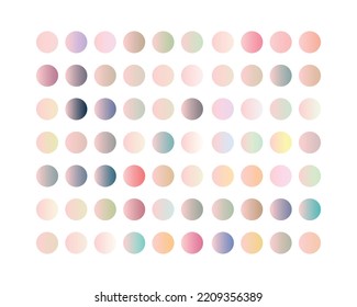 Pastel gradient smooth and vibrant color set. gradient set round Vector Template for design
